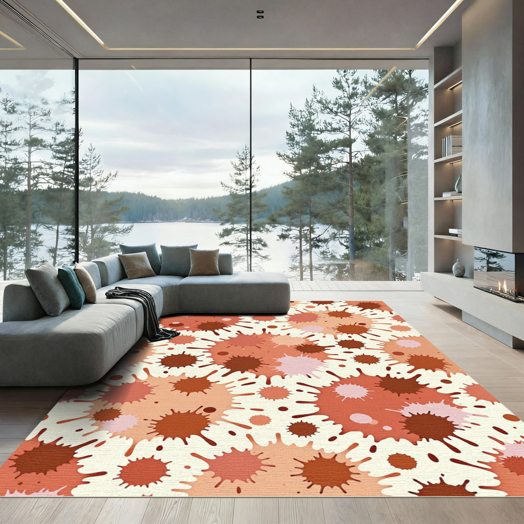 Earthy Splatter Blend Abstract Rug