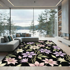 Elegant Lavender Pink Floral Vine Rug