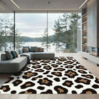 Classic Tan And Black Leopard Spots Rug