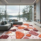 Earthy Terracotta Pebble Scatter Rug