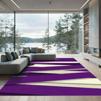 Deep Purple Cream Intersecting Stripes Rug