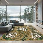 White Jasmine Vine Trellis Rug