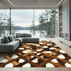 Modern Geometric Plaid Interlocking Lattice Rug