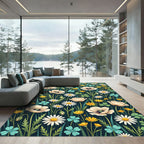 Whimsical Meadow Wildflower Field Rug