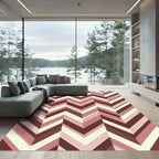 Rose Chevron Stripe Composition Rug