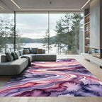 Ethereal Watercolor Mountain River Gradient Rug