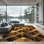 Golden Bronze Infinite Staircase Illusion Rug