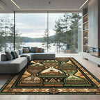 Tribal Earthy Hourglass Symmetry Rug