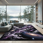 Cosmic Purple Nebula Swirl Galaxy Rug