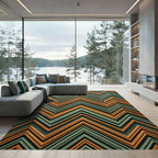 Warm Copper Teal Zigzag Rug