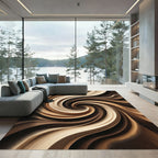 Earthy Swirl Abstract Flow Rug