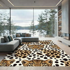 Golden Leopard Spots Animal Print Rug