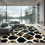 Creamy Beige Camouflage Animalistic Mesh Rug
