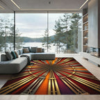 Radiant Sunburst Metallic Fan Rug