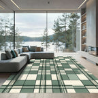 Sage Green Modern Plaid Composition Rug