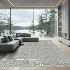 Neutral Woven Lattice Texture Rug