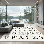 Classic Serif Alphabet Green Border Rug