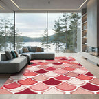 Soft Pink Scalloped Ombre Scales Rug