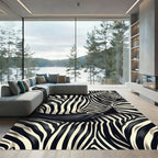 Monochromatic Zebra Stripe Arrangement Rug