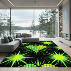 Neon Pixel Heart Burst Matrix Rug