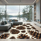 Rustic Forest Pinecone Earthy Accent Rug