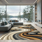 Abstract Earth Tone Zen River Rug