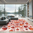 Vibrant Red Heart Burst Radiance Rug