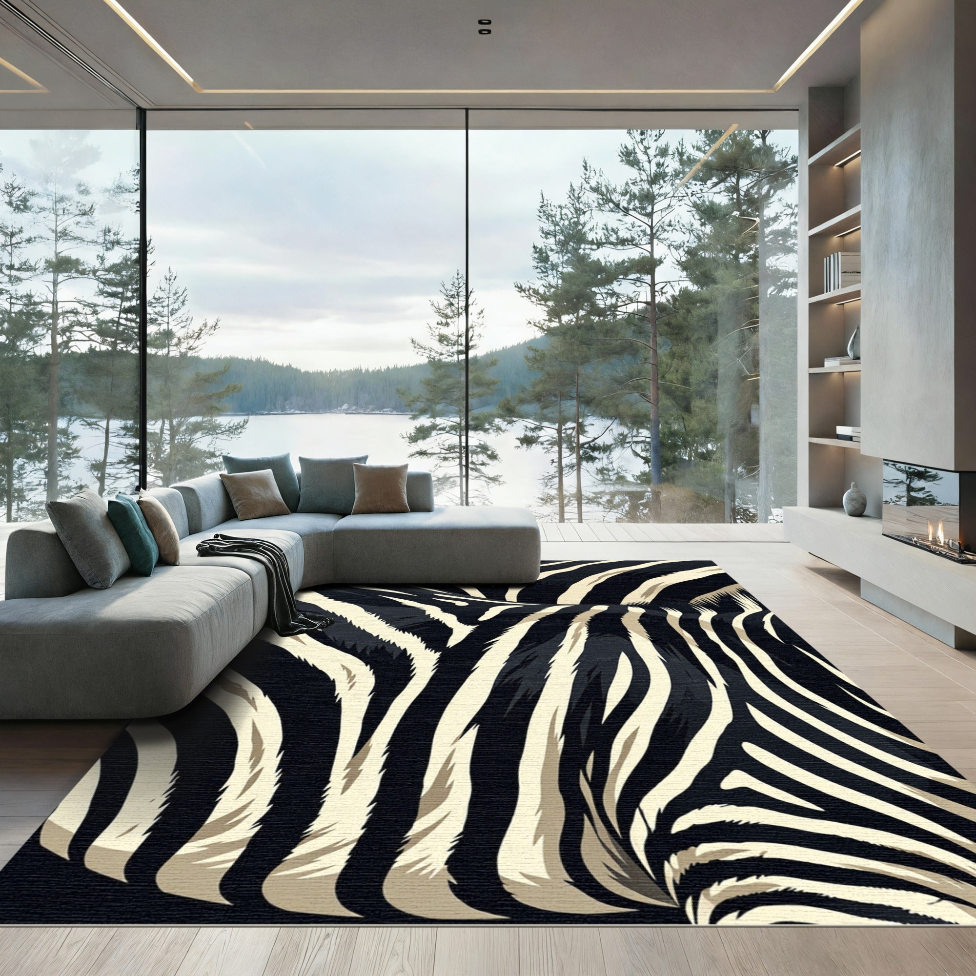 Wild Zebra Stripe Textile Rug