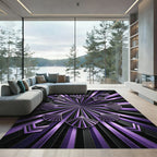 Art Deco Fan Purple Geometric Radial Rug