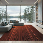 Warm Orange Vertical Stripe Rug