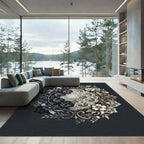Ornate Lace Floral Medallion Oval Rug