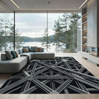Industrial Gray Steel Truss Rug
