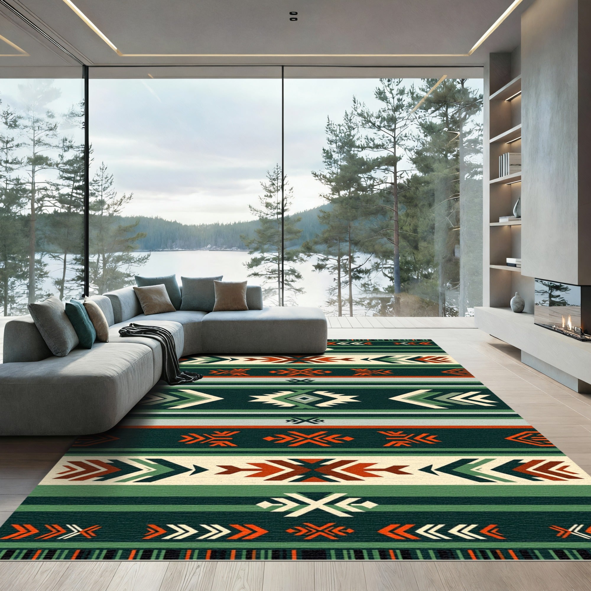 Southwestern Geometric Stripe Rug