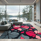 Pink Gray Broken Hearts Composition Rug