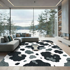 Modern Monochrome Holstein Cow Spot Art Rug