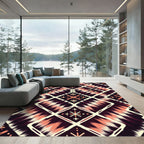 Cream Coral Jagged Diamond Rug