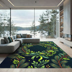 Evergreen Boughs Green Ribbon Wreath Rug