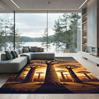 Golden Baobab Sunset African Tribal Art Rug