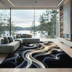Ethereal Golden Cream Liquid Flow Rug