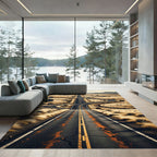 Serene Desert Highway Winding Road Rug