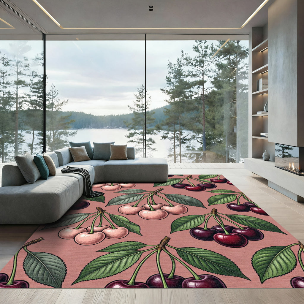 Vibrant Cherry Blossom Sprig Rug