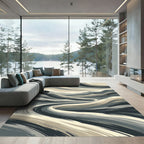 Earthy Waves Landscape Abstract Rug