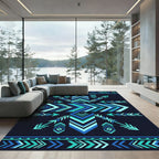 Geometric Blue Arrow Zenith Accent Rug