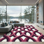 Art Deco Burgundy Interlocking Arch Rug