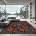 Bold Orange Arrow Splatter Design Rug