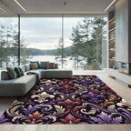 Royal Purple and Gold Fleur-de-lis Rug