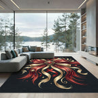 Elegant Crimson Royal Ribbon Bow Rug