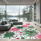 Bold Pink Green Splatter Explosion Rug