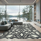 Gray Interlocking Ribbon Interlace Rug
