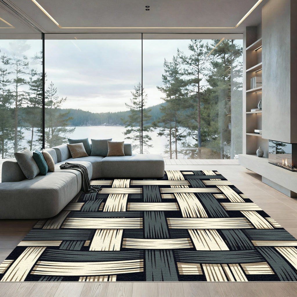 Monochromatic Woven Texture Rug